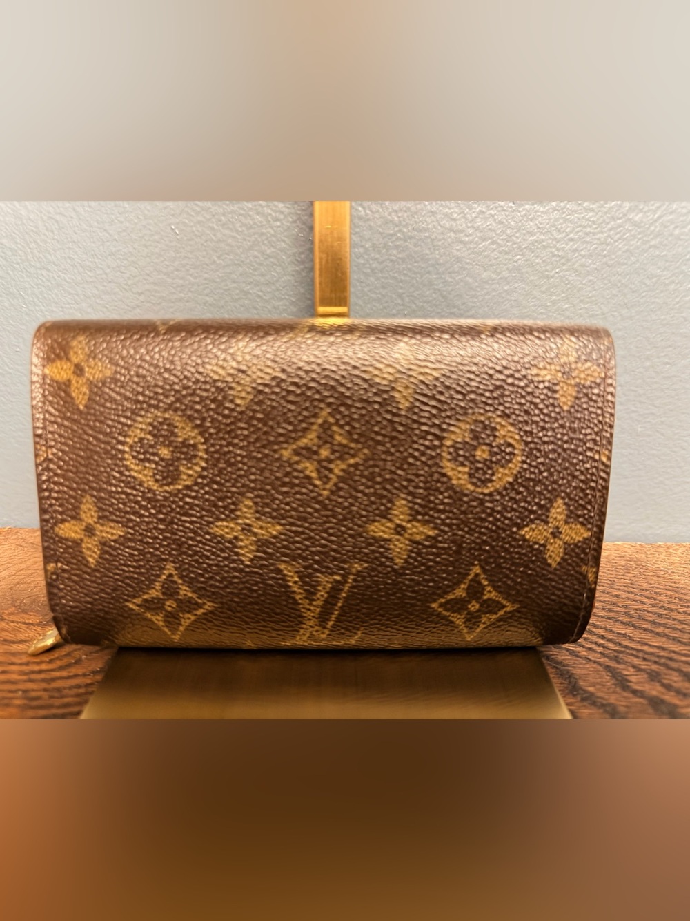 Louis Vuitton Monogram Porte Monnaie Tresor Canvas Brown and Gold Wallet - Picture 2 of 9